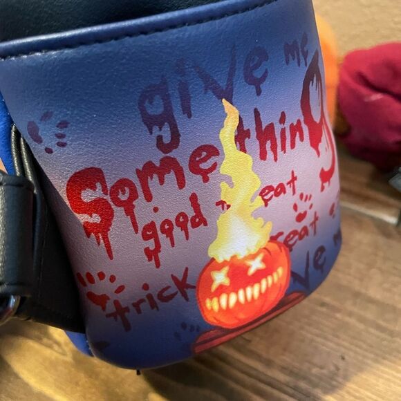 Trick r Treat Loungefly Sam Mini Backpack NWOT Halloween Town Pumpkin Head - Picture 10 of 16